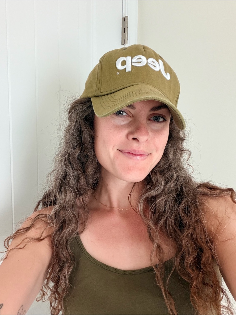 Lucky Brand Jeep Olive Green Logo Baseball Cap